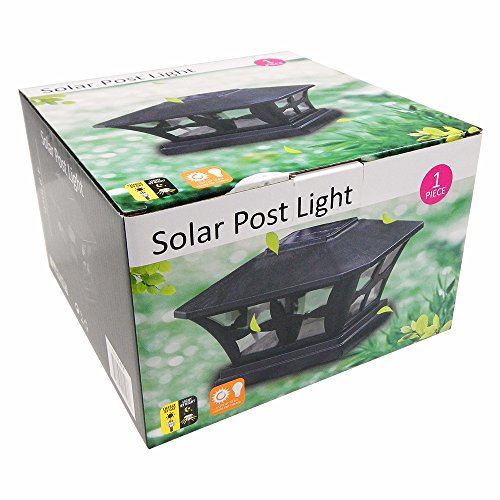 Iglow 4 Pack Black Outdoor Garden 6 X 6 Solar Smd Led Post Deck Cap Square Fence Light Landscape Lamp Pvc Vinyl Wood #TOP4