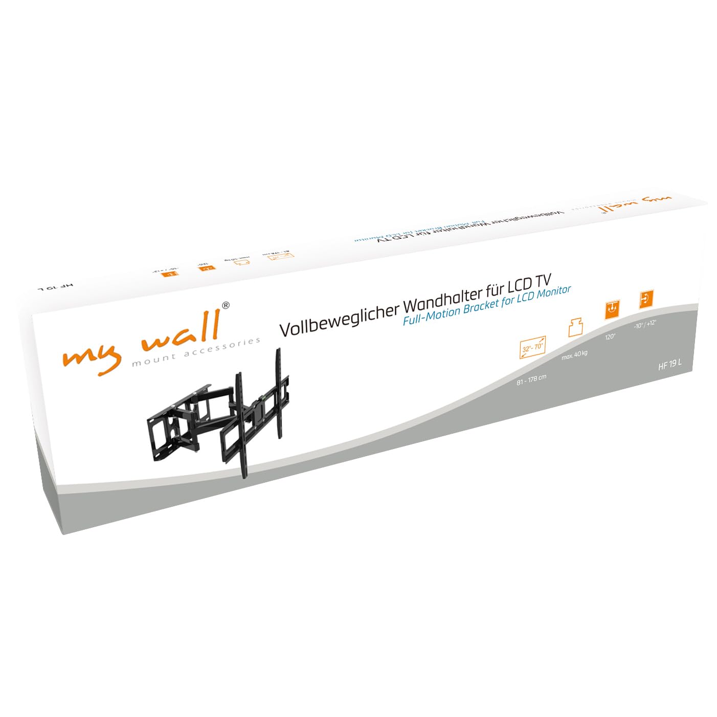 myWall hf19l supporto da parete per tv a schermo piatto, 32 – 70 pollici (81 – 178 cm), fino a 40 kg NERO