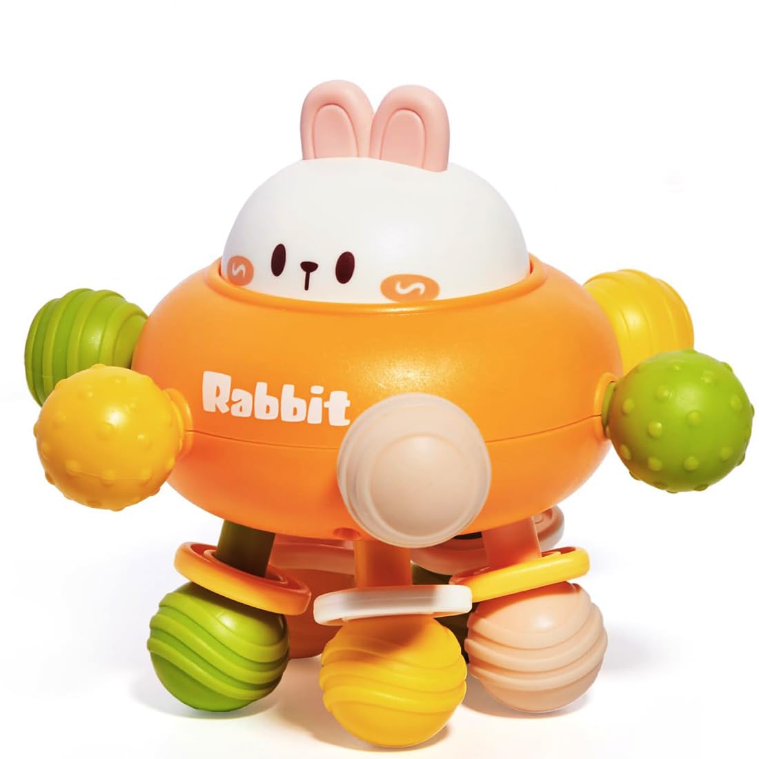 Wembley 3 In 1 Teething Toys For Babies 0-6 Months Silicone Teether For Soothing Gums Baby Chew Toys 6-12 Months|Activity Toy For Infants Toddlers Sensory Development Montessori Toys,Multicolor