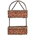 MyGift Hand-Woven Seagrass 14-Inch Wall Hanging 2-Tier Storage Basket, Brown