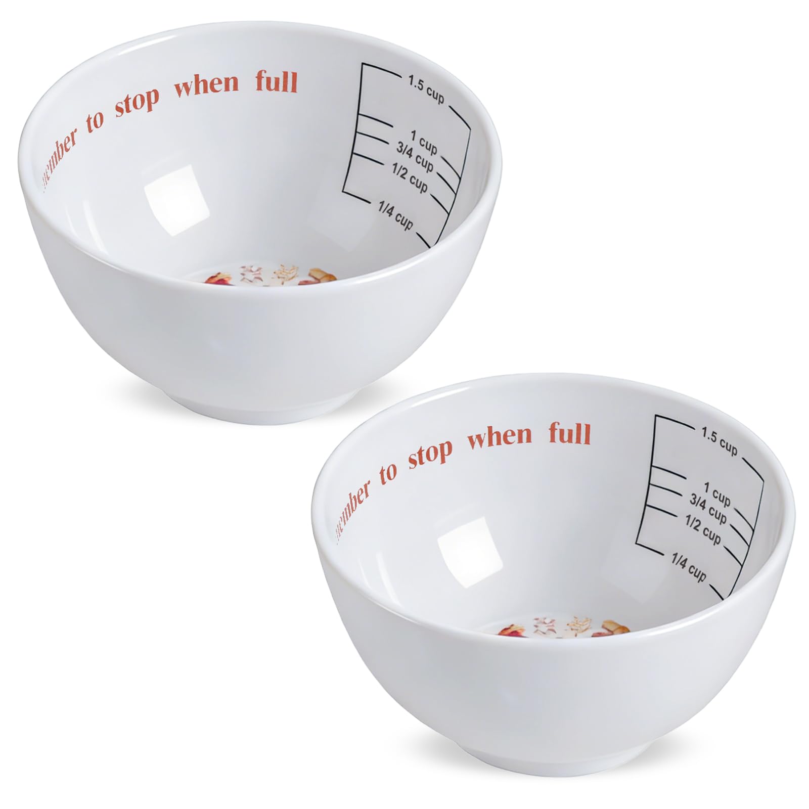 Yuecda 2 Pieces Portion Control Bowl Measuring Bowls Food Measuring Cups Portion Control Containers for Adults Weight Loss Bariatric Diabetes Healthy Eating