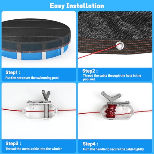 Red para hojas para piscina de 24 pies, malla fina resistente miniatura 5