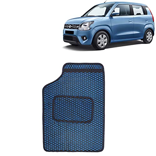 Image of Kingsway Dotted Design Car Floor Foot Mats Universal Fit for Maruti Suzuki Wagon R, Model Year : 2019 Onwards, Water and Dustproof, Color Blue, Set of 5 Pieces