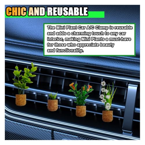 Image of 4PCS Plant Car Air Freshener Vent Clip, 3D Artificial Aromatherapy Diffuser, Cute Mini Flower Vase, Creative Interior Decoration Accessories (Type 1)