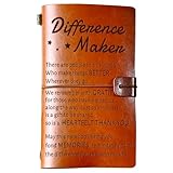 PRSTENLY Difference Maker Leather Journal, Thank You Gifts for Women Men- Administrative Professional Day Gifts 140 Page Refillable Notebooks, Employee Appreciation Gift for Coworkers Teacher Doctor Nurse Pastor Boss Leader Coach Mentor