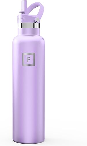 Miniatura 21 de IRON °FLASK Frasco de hidratación para acampar y senderismo con pajilla, botella de agua deportiva de acero inoxidable con aislamiento de boca Dark