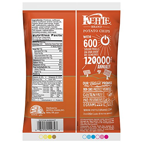 Image of Kettle Brand Potato Chips, Backyard Barbeque, Single-Serve 1.5 Ounce (Pack of 64)