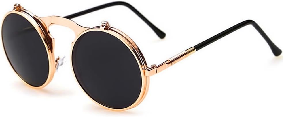 Julyshop Vintage Round Metal Frame Flip Up Sunglasses Glasses New Eyewear Lens