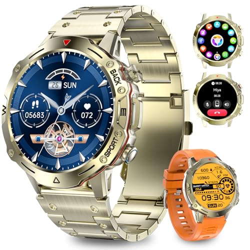 Reloj inteligente hombre dorado con más de 190 esferas y pantalla HD