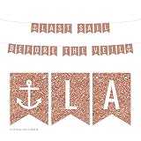 Andaz Press - Banderín para colgar en oro rosa con purpurina, Última vela, 1