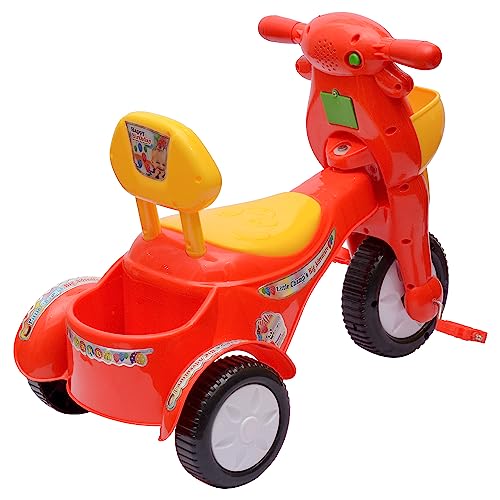 Image of Happy Birthday with EVA Wheels Kids /Baby Tricycle, Cycle for Kids, Tricycle for Kids for 1.5 to 5 Years, Baby Cycle and Under Seat Storage with Music & Lights (RED)