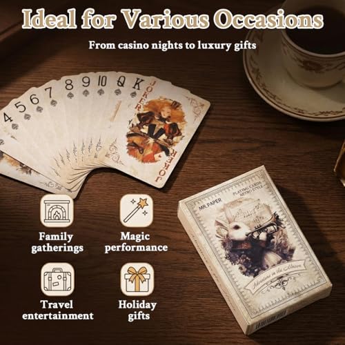 Image of PATPAT Poker Playing Cards, Pack of 55 for All Ages, Vintage Card Games Playing Cards for Adults Poker Set with Rabbits, Owls, Animal Characters for Family Game Nights, Party Activities, Collections