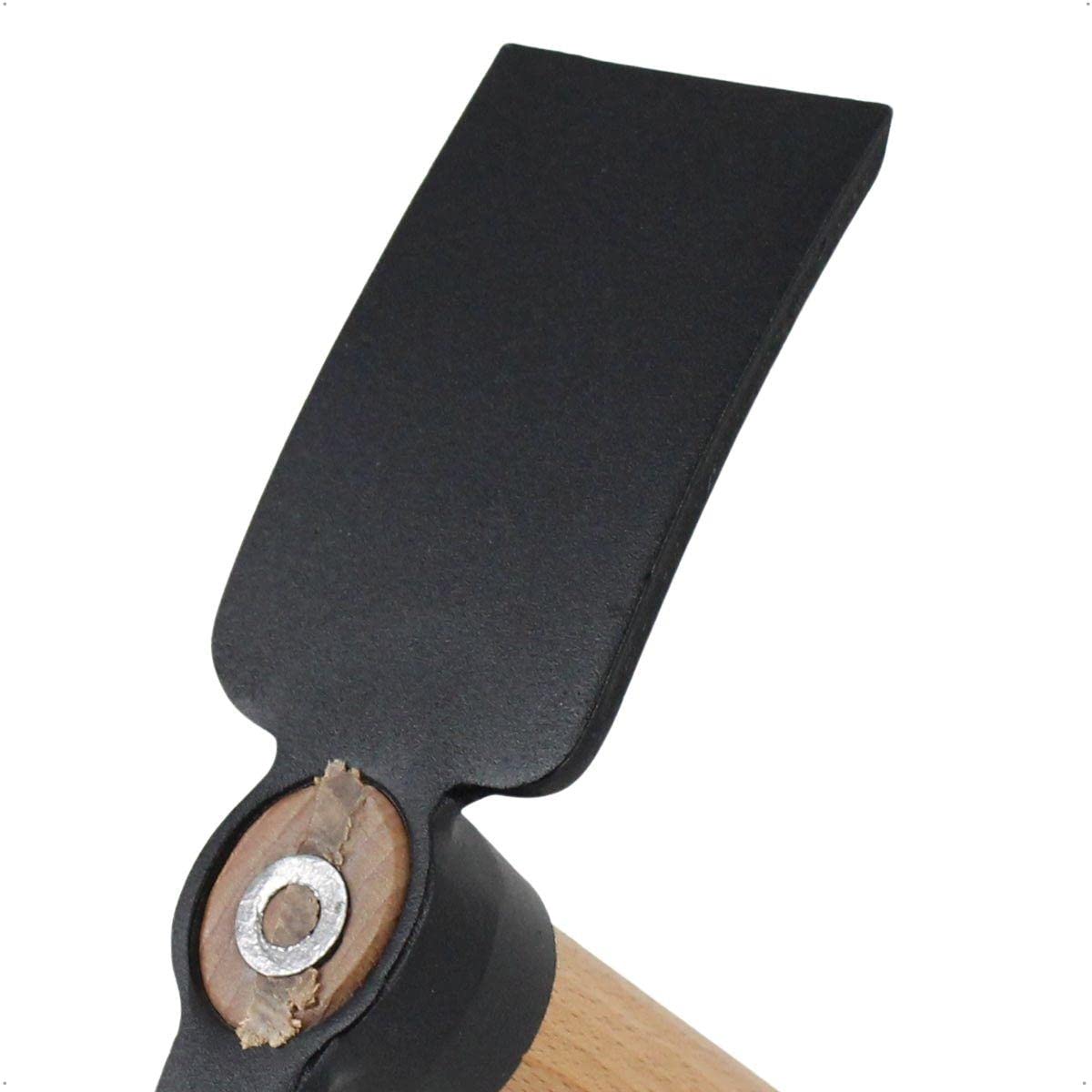 Kleinhacke aus Stahl mit 47 cm Holz-Griff und Aufhängeloch, Gesamtlänge 50 cm, Arbeitsbreite schmales Blatt 2,5 cm; breites Blatt 6 cm - Gartenhacke, Kombihacke, Gartenwerkzeug