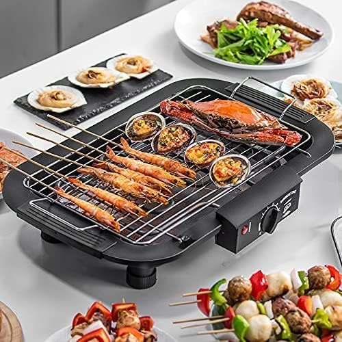 Image of Divik Adjustable 2000 Watt Temperature Control BBQ Grill Smokeless Tabletop Fast Cooking House Kitchen Camping Grill (1Pcs)