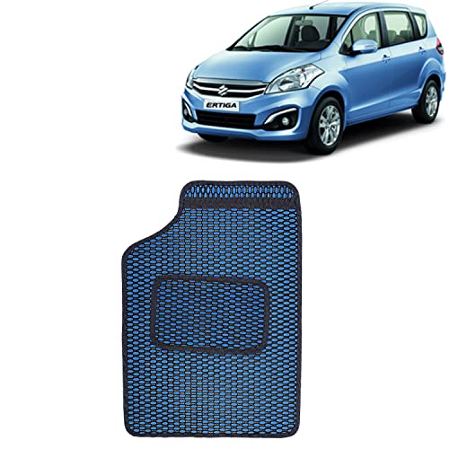 Image of Kingsway Dotted Design Car Floor Foot Mats Universal Fit for Maruti Suzuki Ertiga, Model Year : 2016-2018, Water and Dustproof, Color Blue, Set of 5 Pieces