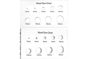 2pcs Clear Bead Measuring Tool & Size Chart Ruler