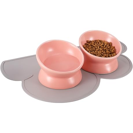 Elevated Cat Bowls with Non-Slip Mat: Purrfect for Your Feline's Comfort and Well-being
