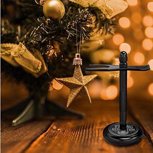 Black Safety Razor Stand - Razor Holder and Shaving Brush Stand to Prolong the Life of Your Razor - Weighted Bottom for Extra Stability - Thumbnail 3