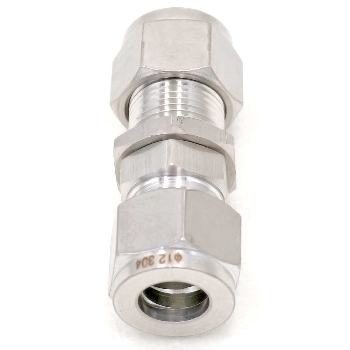Fit Tube O/D 10mm Bulkhead 304 Stainless Steel Ferrule Pneumatic Air Compression Fitting