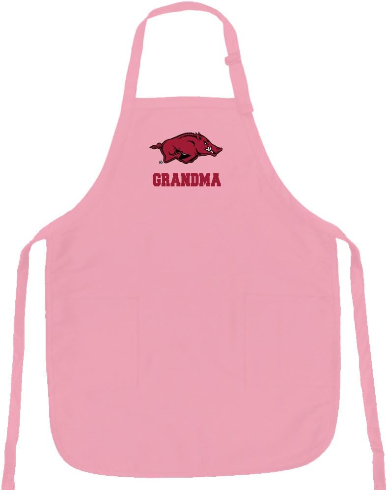 Broad Bay Pink University of Arkansas Grandma Apron DELUXE Arkansas Razorbacks Grandma Aprons MADE IN THE USA