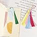 SBYURE 50 Clear Bookmark Blanks with Colorful Tassels, Rectangle Bookmarks Bulk for DIY Crafts, Gift Tags (50)