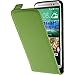 Produktbild PhoneNatic Kunst-Lederhülle kompatibel mit HTC One E8 - Flip-Case grün + 2 Schutzfolien