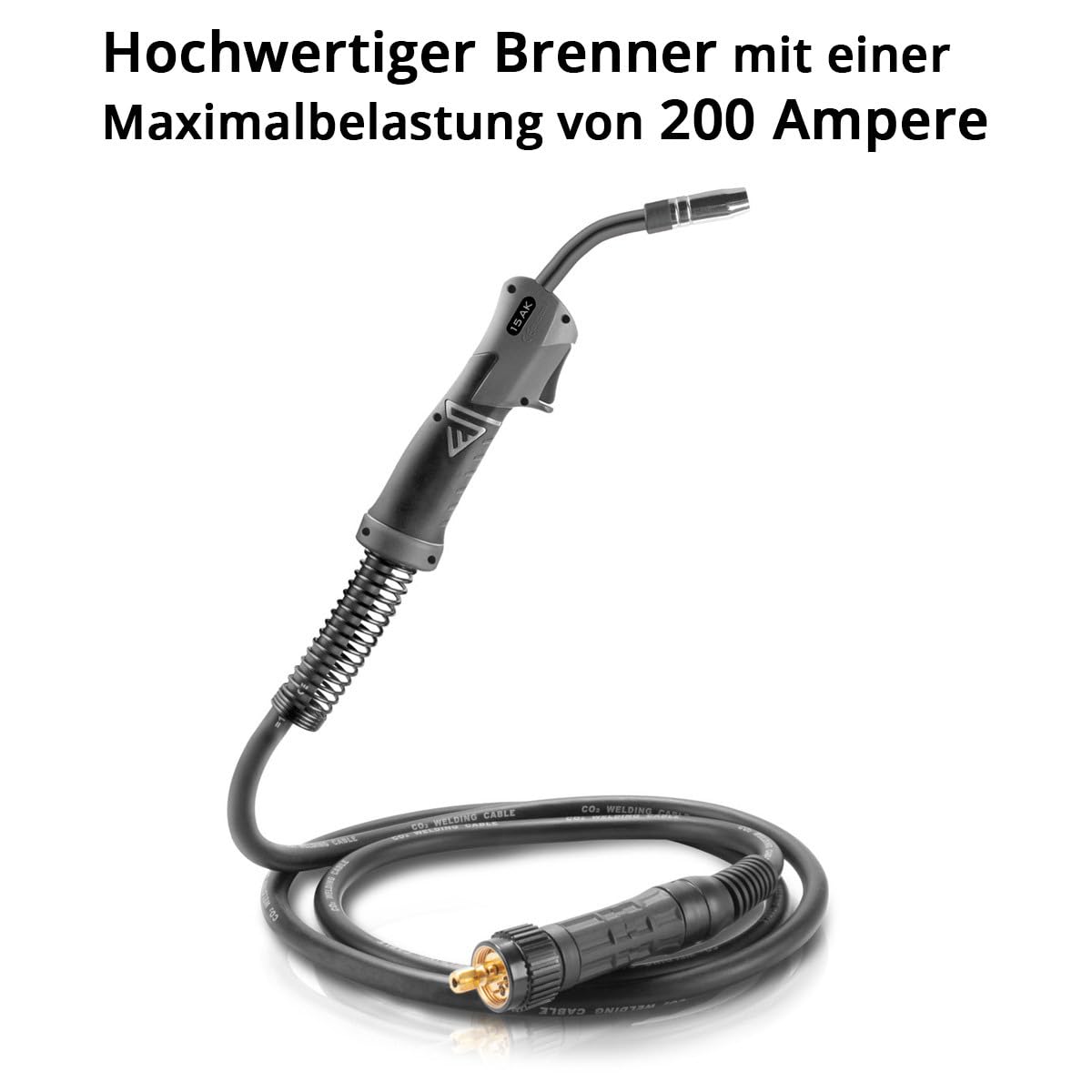 STAHLWERK AK15 | MB15 Schweißbrenner inklusive 4m Schlauchpaket, Profi-Schweißzubehör für MIG MAG Schutzgas Schweißgeräte mit Eurozentralanschluss