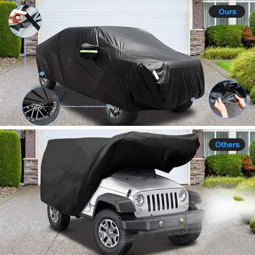 Image of Sailnovo Car Cover Waterproof All Weather,7 Layers Heavy Duty Outdoor Full Car Cover, Snowproof Rainproof Windproof Sun UV Protection (PE+Cotton, XXL Fit Length Up to 250 inch, Max Cab Length 154 inch)