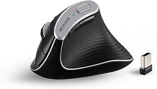 Bnnwa Wireless Vertical Mouse, 3-Mode Connection (2X Bluetooth & 2.4G), 7 Buttons, 2400 DPI, Ergonomic Mouse Compatible with Computer Laptop Windows Mac, Carpal Tunnel Ergo Mouse