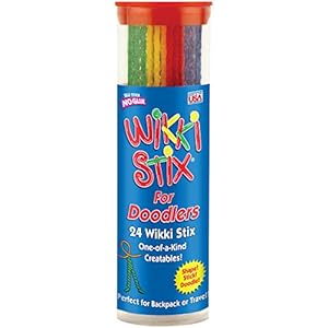 Wikki Stix for Doodlers – Kid’s Travel Essential: Portable Creativity On-The-Go! Pack of 24 Wikki Stix in Neon and Primary Colors. Made in USA ! 3 & Up.