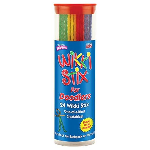 WikkiStix Sensory Fidget Toy, Arts and Crafts for Kids, Non-Toxic, Waxed Yarn, 6 inch, Reusable Molding and Sculpting Sticks, American, Assorted Colors, 24 Count (Pack of 1), Multi