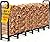 Amagabeli 8 ft Outdoor Fire Wood Log Rack for Fireplace Heavy Duty Firewood Pile Storage Racks for Patio Deck Metal Log Holder Stand Tubular Steel Wood Stacker Outside Tools Accessories Black