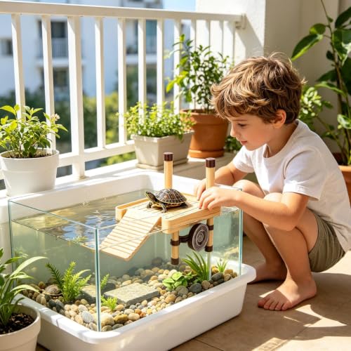 Plataforma para tortugas flotante con rampa de escalada autoajustable 4