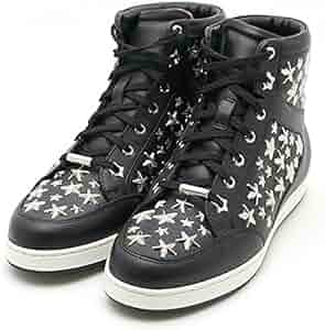 JIMMY CHOO スター スタッズ ロゴ ハイカット スニーカー レザー JIMMY CHOO - JIMMY CHOO スター スタッズ ロゴ ハイカット