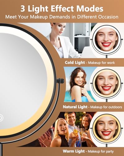 Espejo de Maquillaje Iluminado Recargable 9 Pulgadas miniatura 3