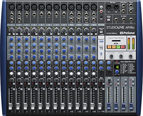 PreSonus StudioLive AR16c Analog-Mixer/Audio-Interface 18-Kanal-USB-C-kompatibel/SD-Stereo-Recorder