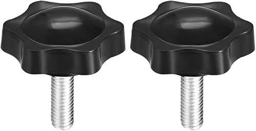 Miniatura 5 de uxcell Pomo de tornillo de sujeción, 1.496 in de diámetro con forma hexagonal de ciruela, perilla de estrella M8 x 2.362 in, rosca macho, 2 unidades
