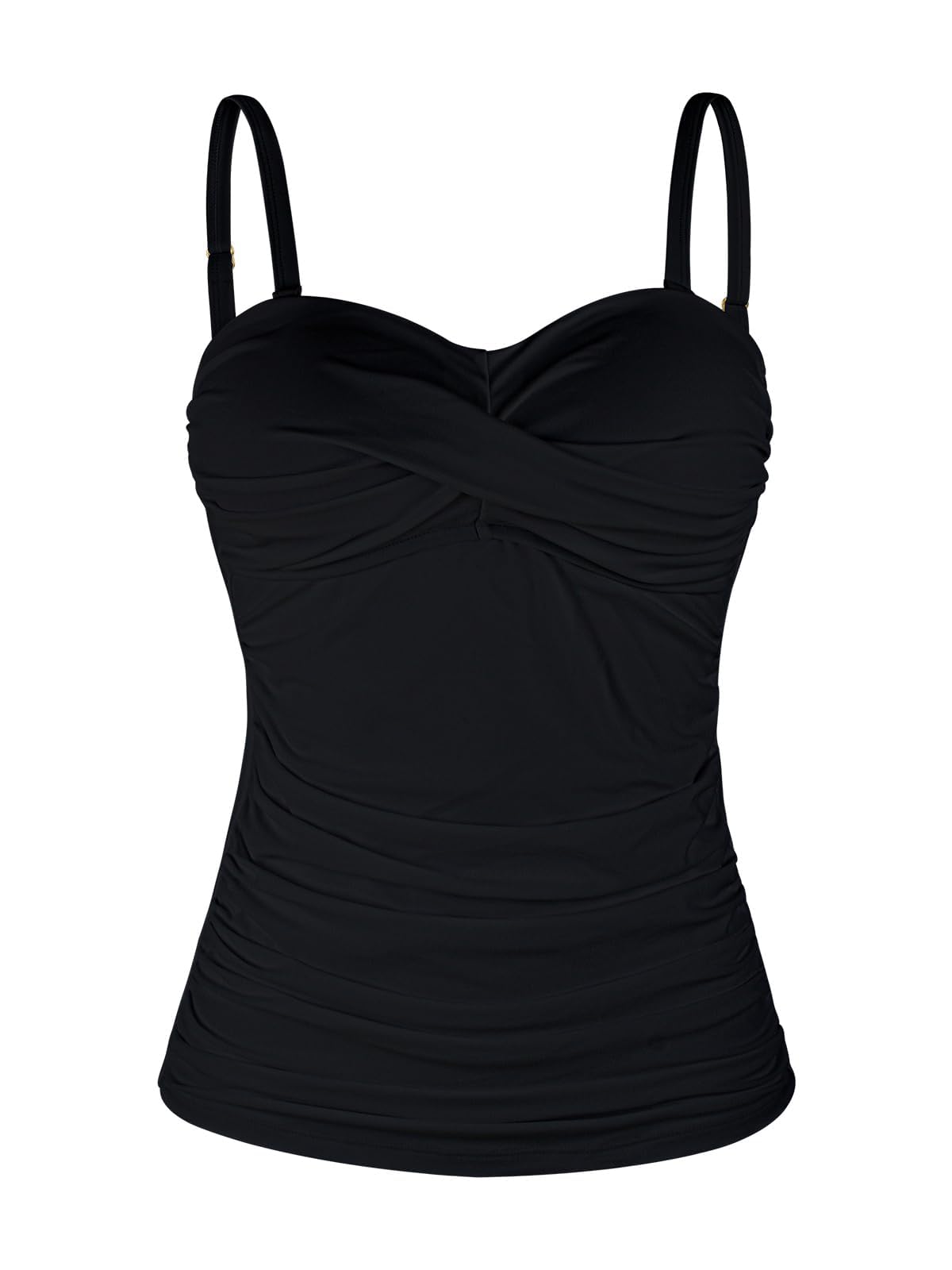 Ocean Blues black twist bandeau tankini top main image