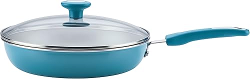 Miniatura 6 de Rachael Ray Get Cooking Juego de ollas y sartenes antiadherentes incluye sartén para hornear y herramientas de cocina 12 piezas turquesa
