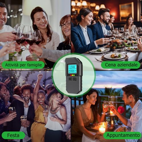 Super Barley Etilometro Portatile Certificato, Professionale Alcol Test, Digitale Etilometro Con Display Schermo Led, Con 20 Bocchette, Per Uso Personale Famiglia E Professionale - 7