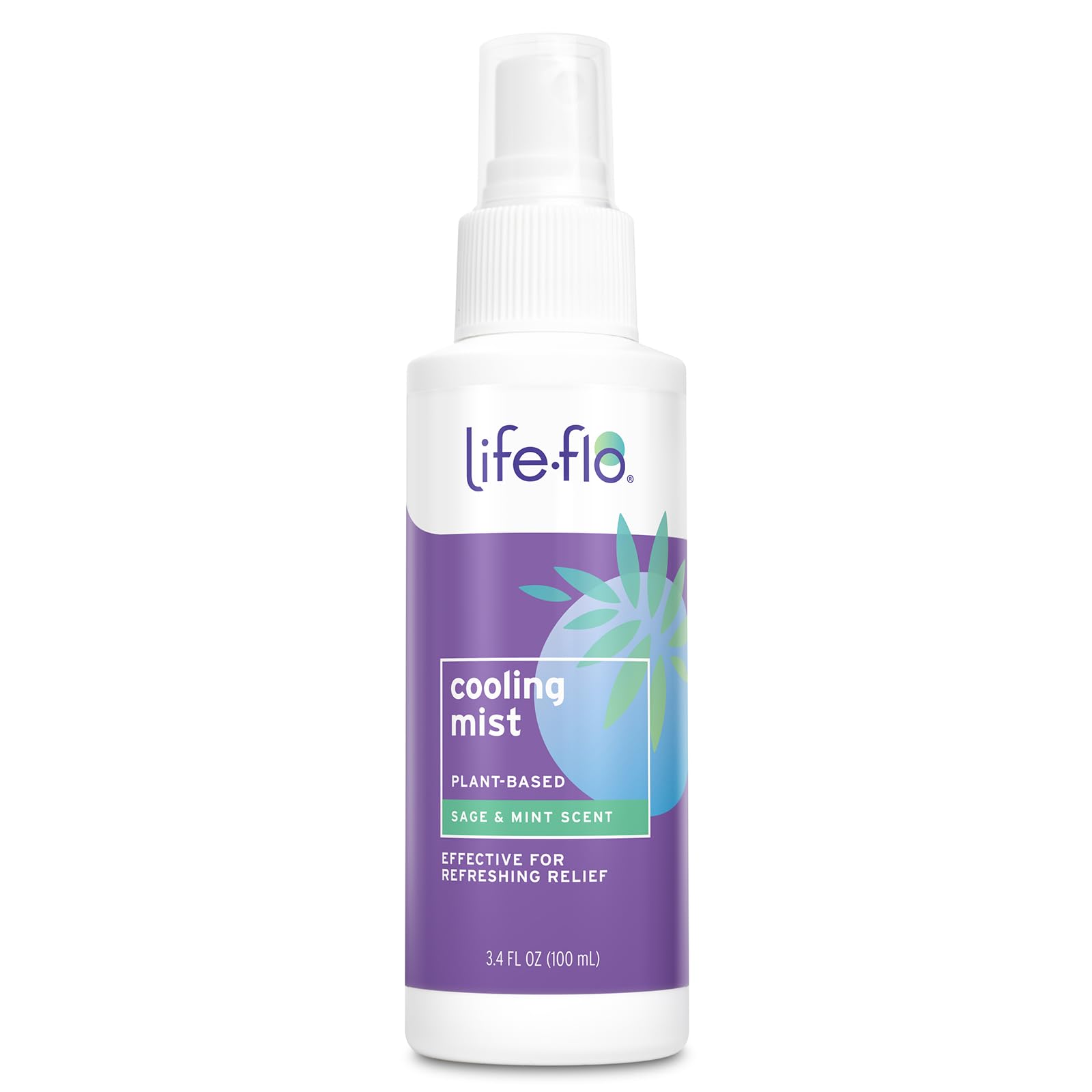 LIFE-FLO Cooling Mist - Refreshing Body Mist for Women - Instantly Cools Hot Flashes with Ginger, Organic Aloe Vera and Lavender - Fresh Sage Mint Scent, 60-Day Guarantee, Not Tested on Animals, 3.4oz