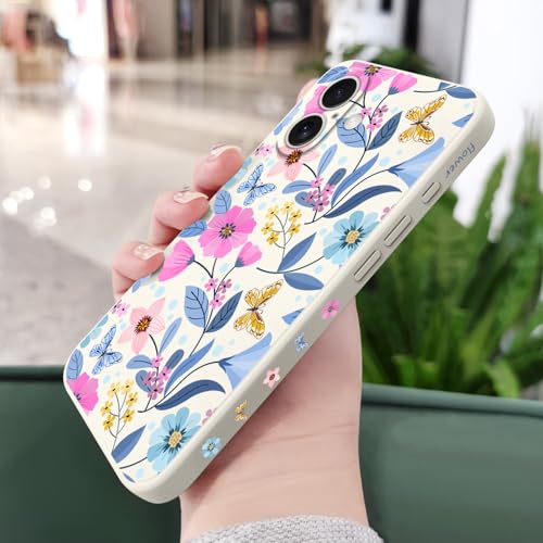 Coque iPhone 16 6,1" silicone fleur blanche style printanier chic