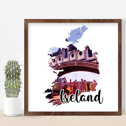 Plaque de paysage urbain Irlande décor vintage pour salon