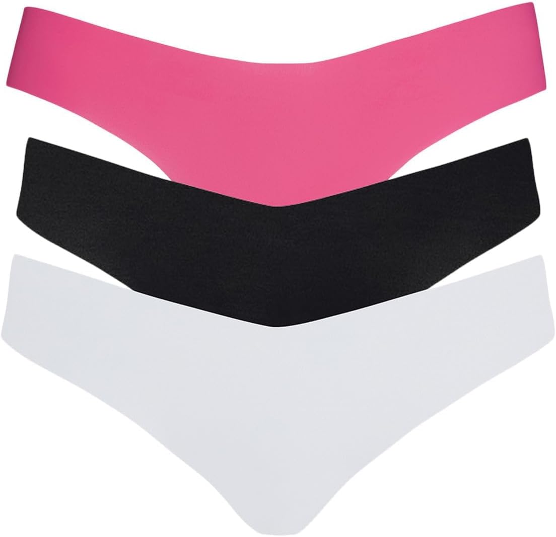 commando - Classic Solid Thong (3-pack) | Seamless No Show Thong | Comfortable, Lay-Flat Edges | Machine Washable