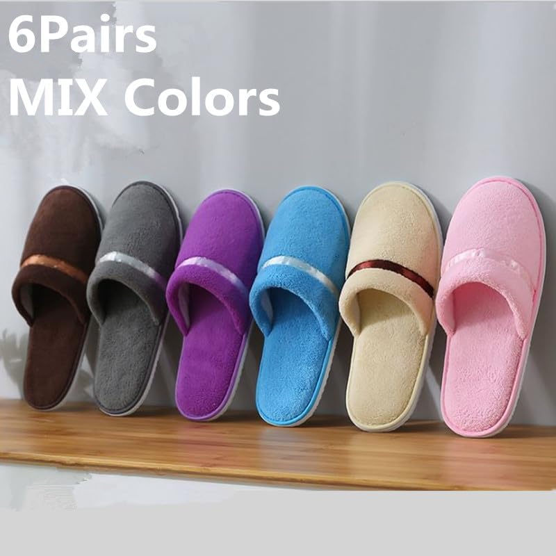 House Slippers 5 Pairs Slippers Men Women Hotel Disposable Hospitality Travel Comfortable