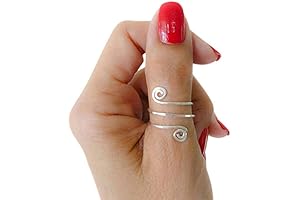 Adjustable Double Swirl Wire Wrap Toe/Thumb Ring in Sterling Silver