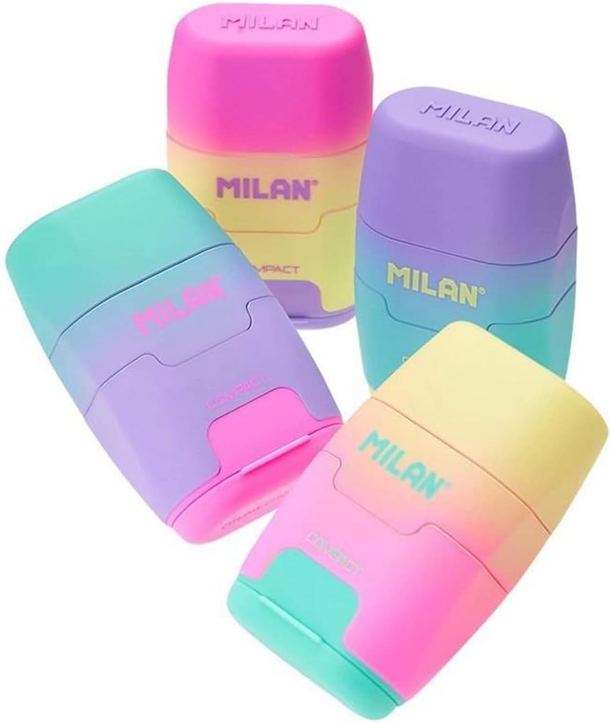 MILAN Combination of Rubber and Sharpeners Double Compact Sunset ...