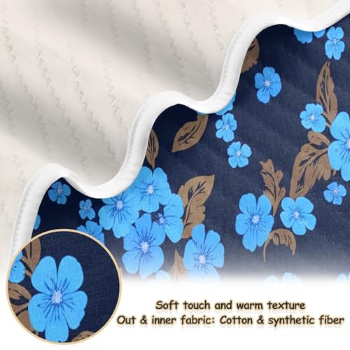 Burbuja Blue Flowers Baby Blanket for Boys Girls, Nursery Soft Warm Swaddling Receiving Baby Blankets, 30x40 in Toddler Blanket2