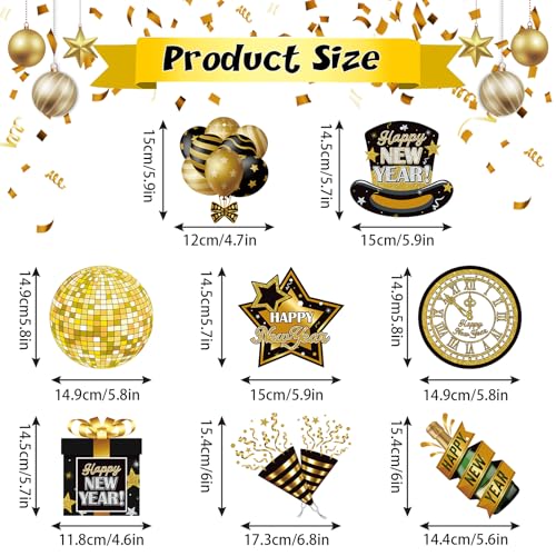 Image of Happy New Year Decor - 24 Pcs Happy New Year Hanging Swirls Decorations 2026 New Years Eve Party Supplies