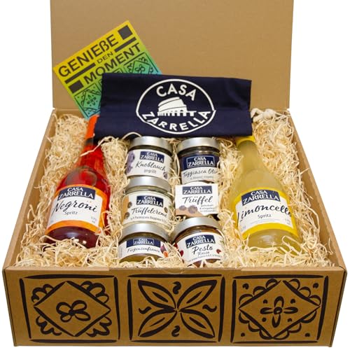 Casa Zarrella mit Alkohol Casa Zarrella Geschenkbox Deluxe – Antipasti Box mit 8 italienischen...